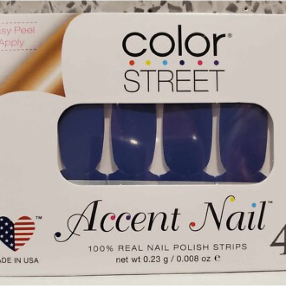 Color Street Deep Blue Accent Nail Polish Strips